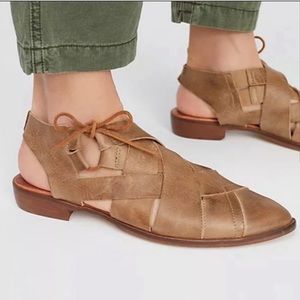 Free people destino leather flats 36